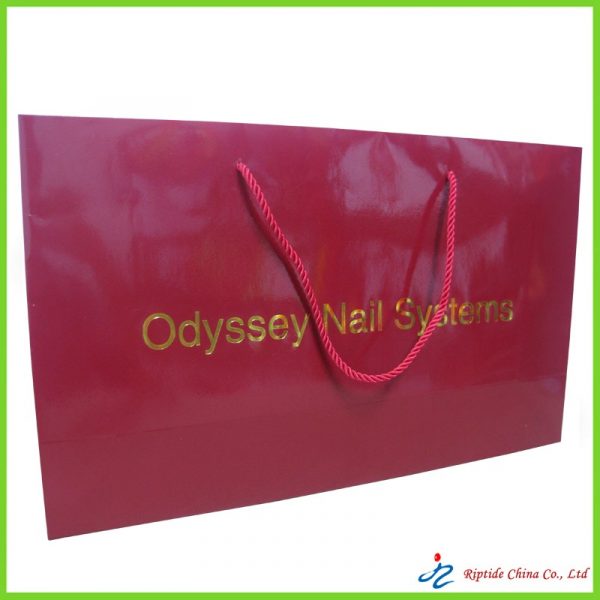 red shopping paper bags