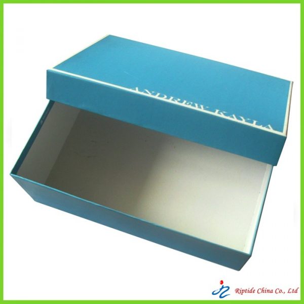 rigid elegant blue shoe boxes