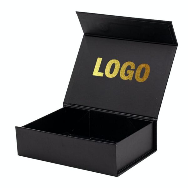 black cardboard gift box