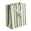 Blue and White Striped Shopping Bag