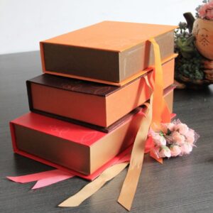 What type of closures are available for these custom gift boxes?