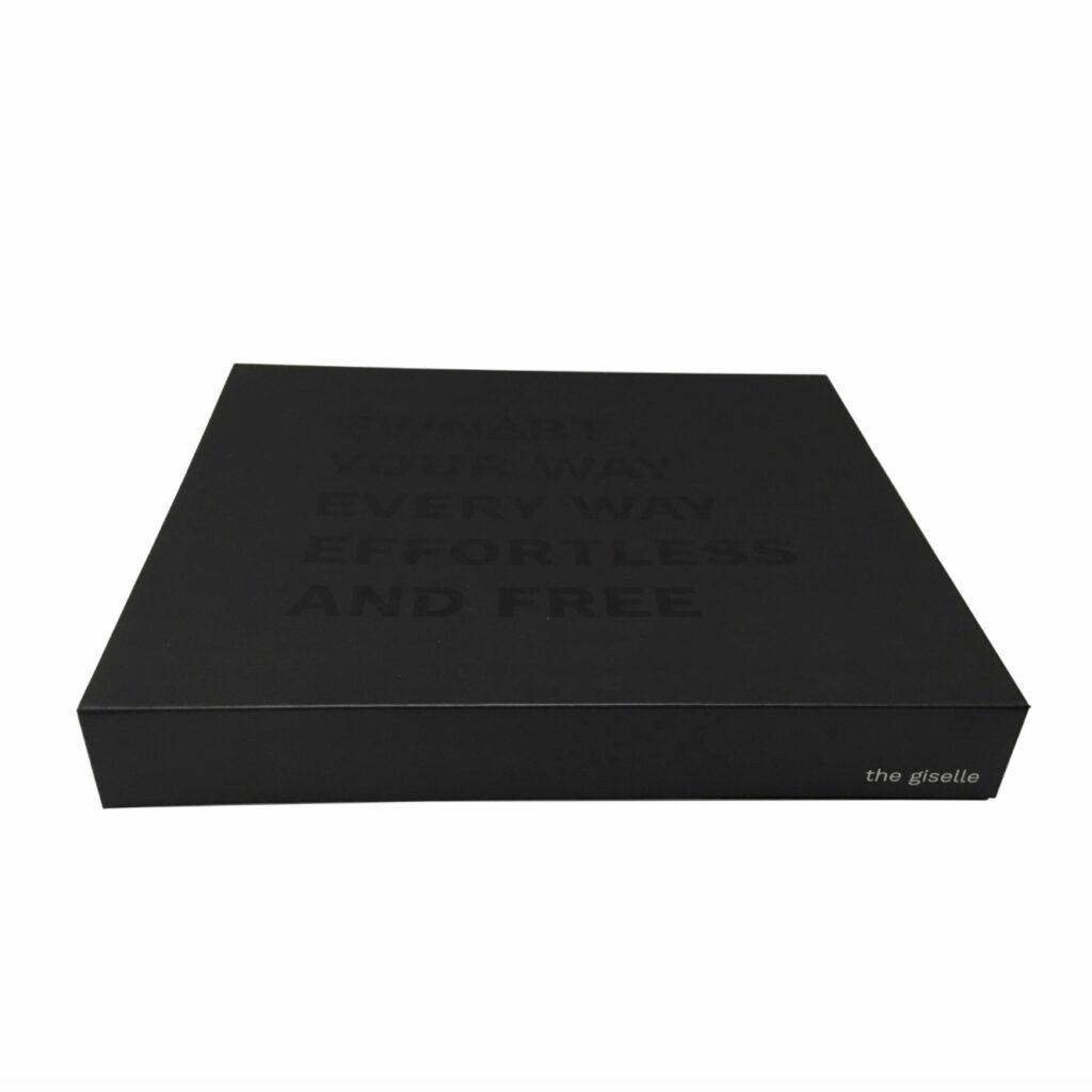 Do little black gift boxes come with customizable inserts for different products?